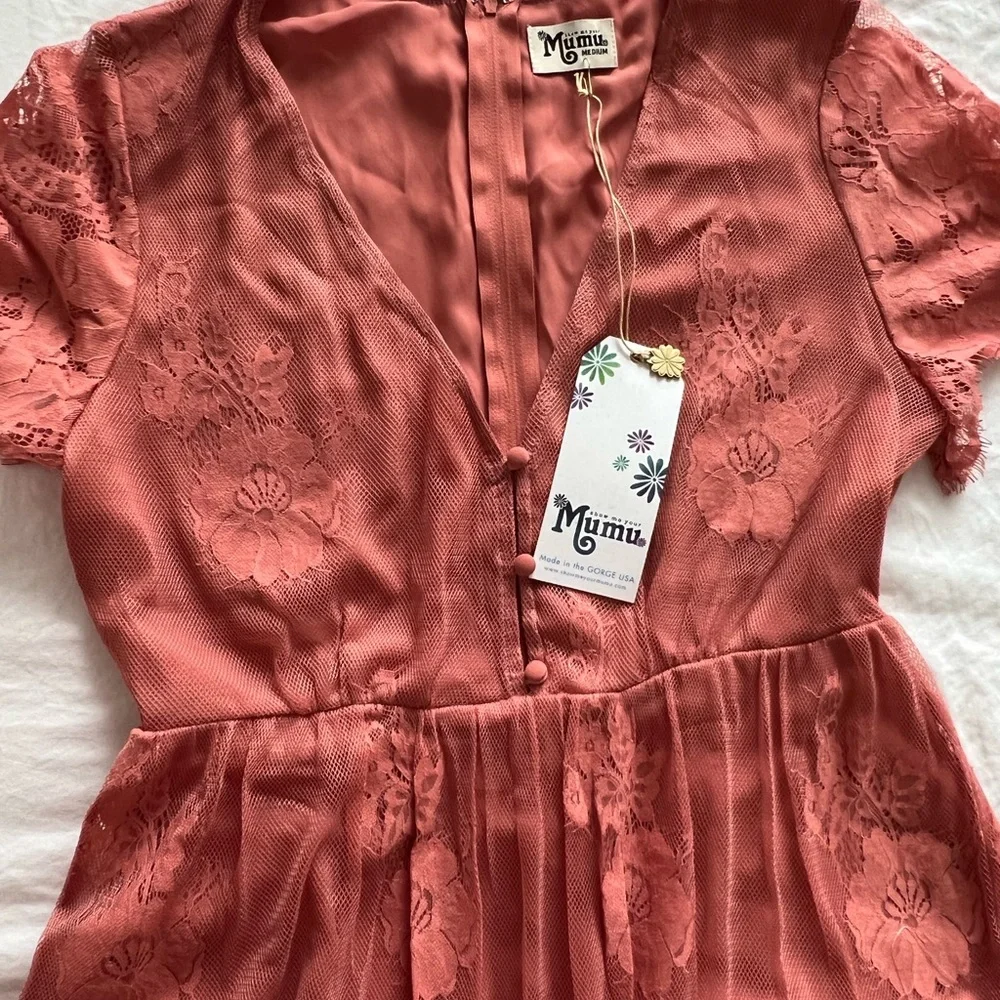 NWT Alina Maxi Romper Garden Party Lace Terra Cotta - Picture 13 of 16